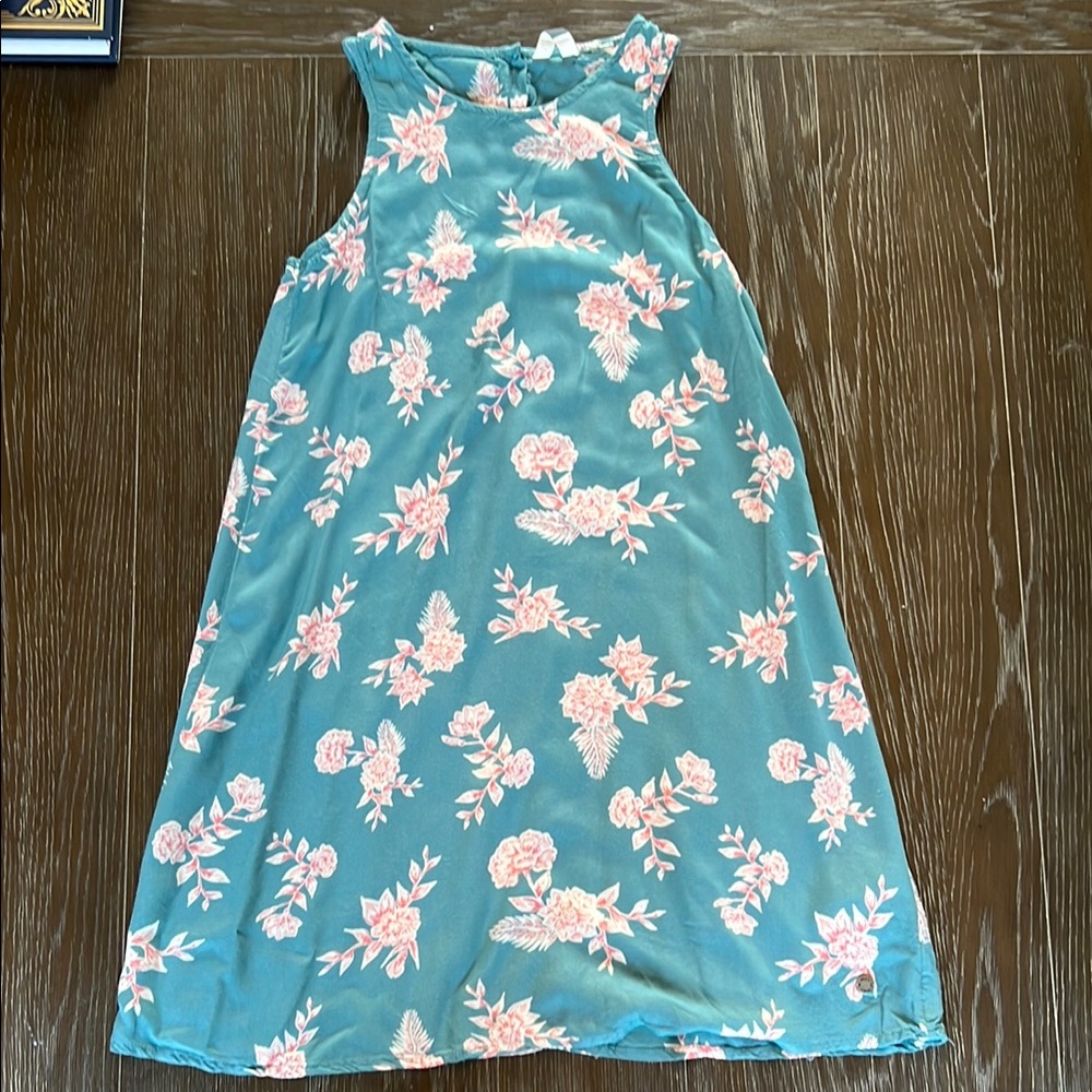 Roxy Teal and Pink Floral Dress
